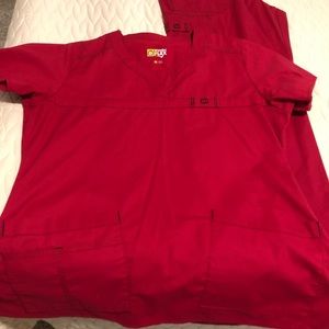 WonderWinK FLEX Scrubs-Cherry Red
